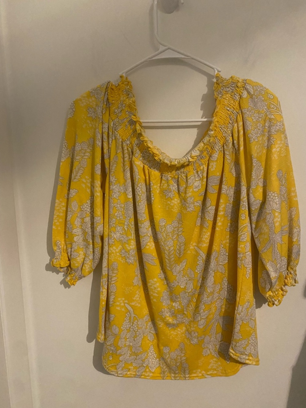 Melloday Floral Off-Shoulder Peasant Top